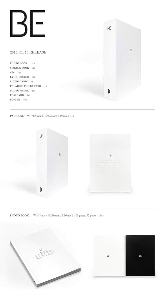 BTS [BE] DELUXE EDITION LIMITED Album. 1p CD+192p Photo Book+32p