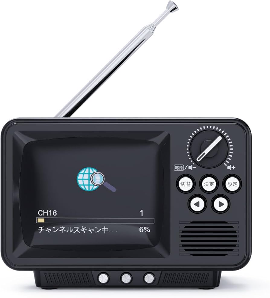 Amazon | WINTECH ワンセグテレビ ラジオ ポータブル 2.8インチ レトロ