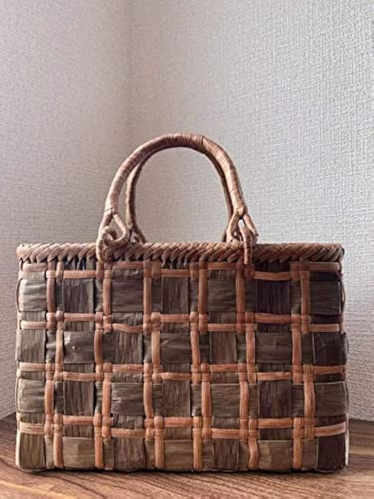 Amazon | [山葡萄] 胡桃 かごバッグ 手作り くるみ 山ぶどう 鞄 籠
