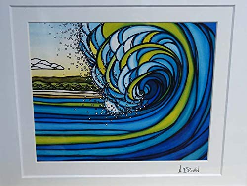 あお ヘザーブラウン 絵画『Outer Reef』パイン材の額付 あお ヘザー