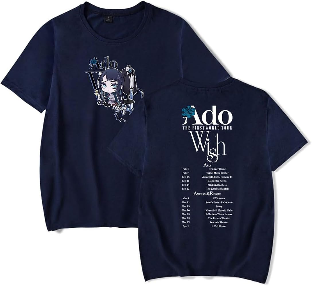 ADO Wish Tee Singer Tour Merch Summer Women Men Fashion Casual