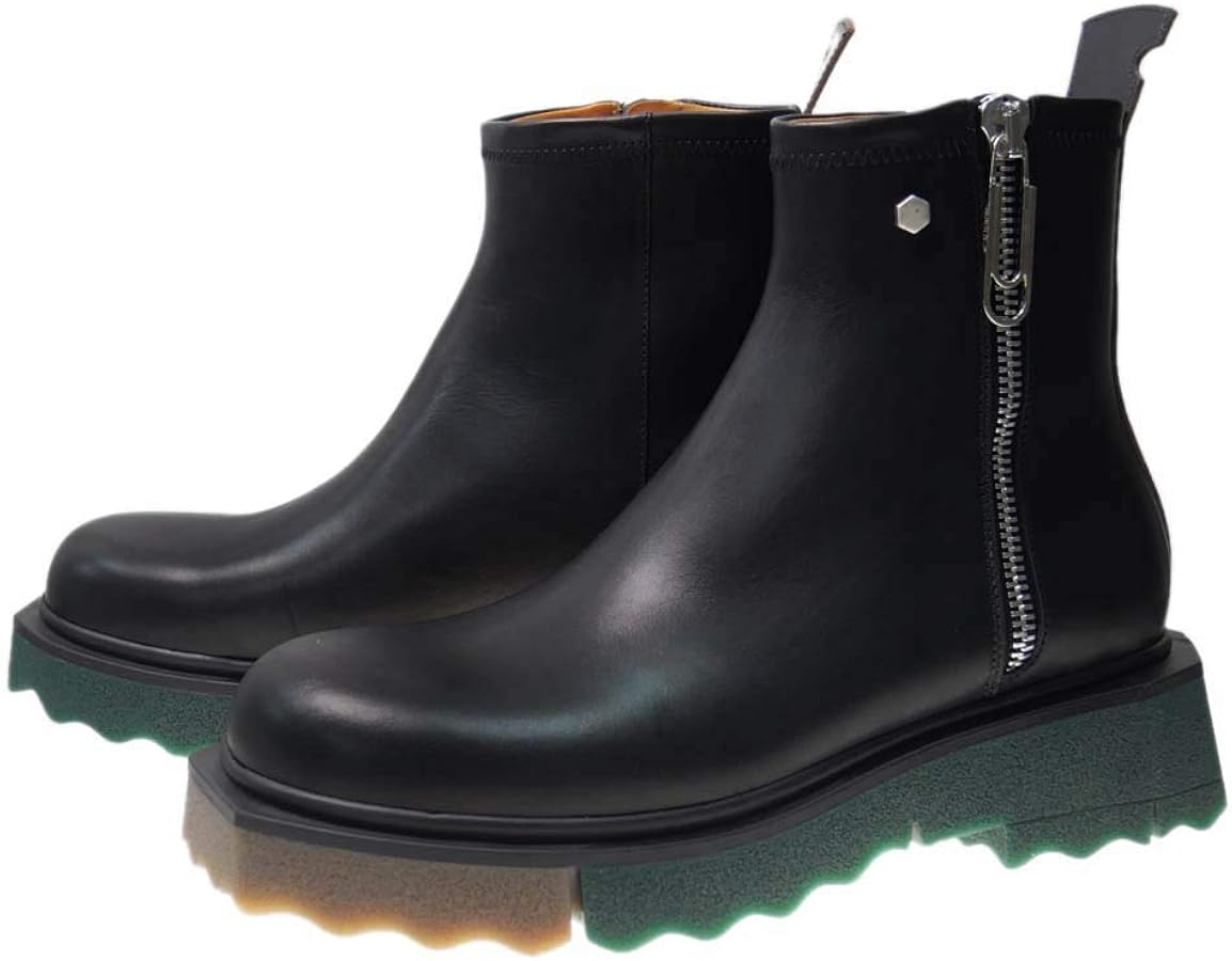 Amazon | [オフホワイト] ブーツ SPONGE SOLE LEATHER ZIP BOOT
