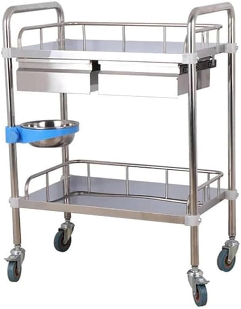 Amazon.co.jp: Tappros 医療用ワゴン 医療用カート 回診車 ステンレス