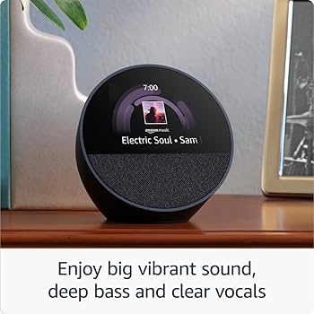 Echo Spot (newest gen), Smart alarm clock with vibrant sound +