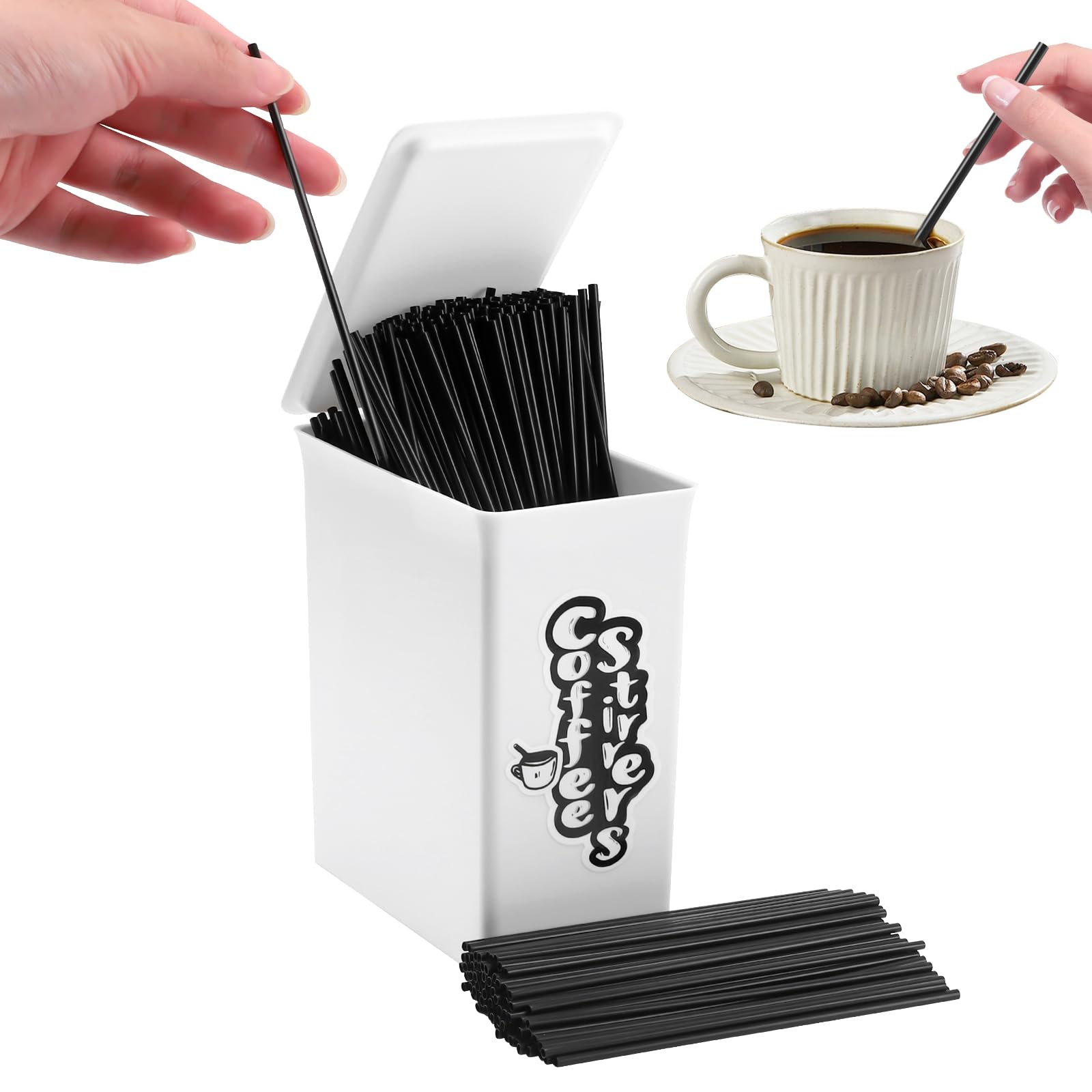 Amazon.com: 1000pcs Plastic Coffee Stirrers and Plastic Holder Set