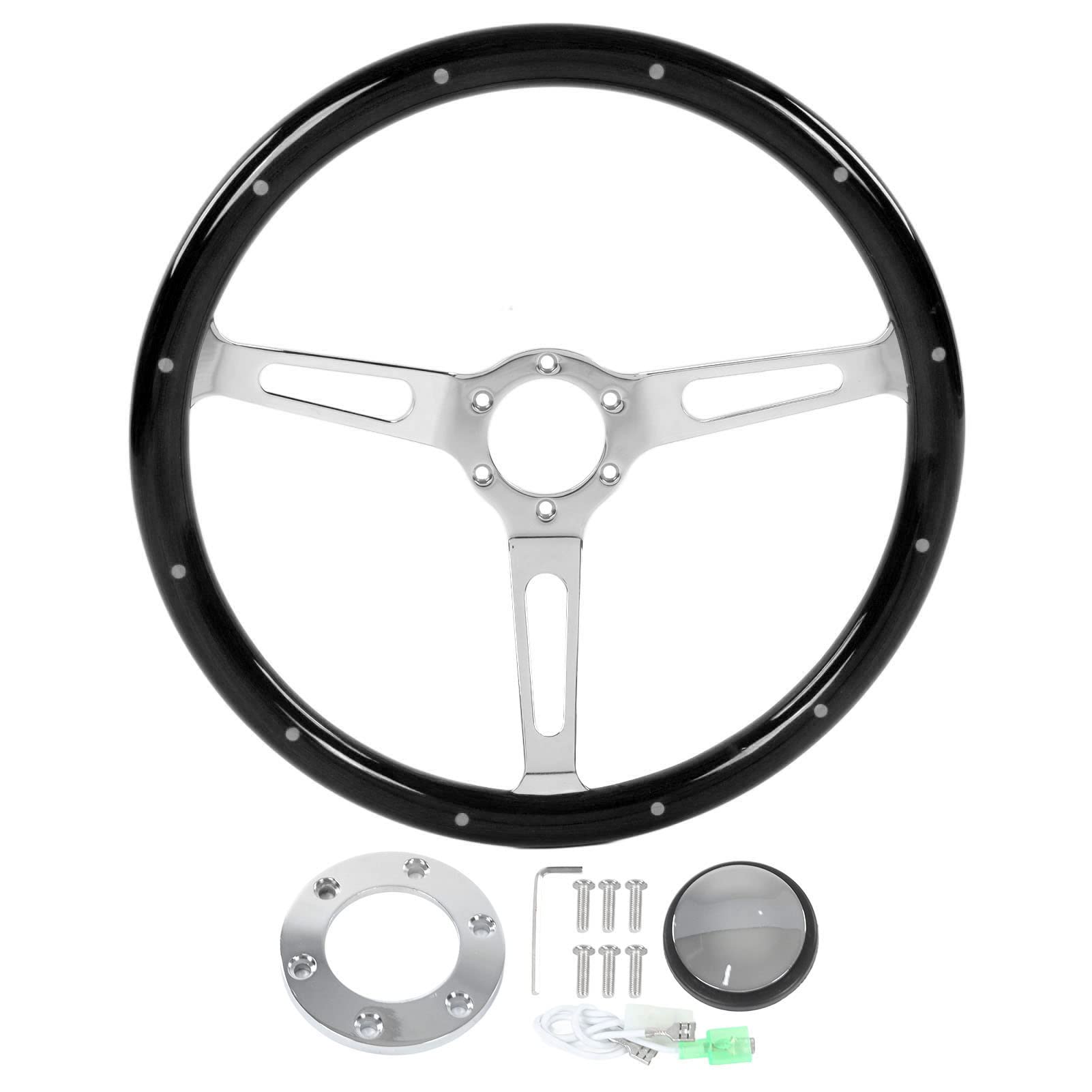 Amazon | クルミのクラシックステアリングホイールハンドル6穴3