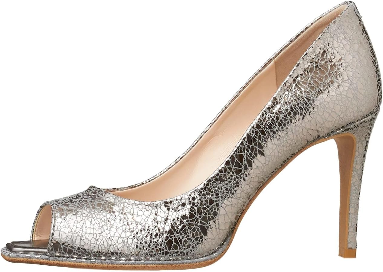 Amazon | [ダイアナ] オープンパンプス 日本製 銀 シルバー 21.5cm