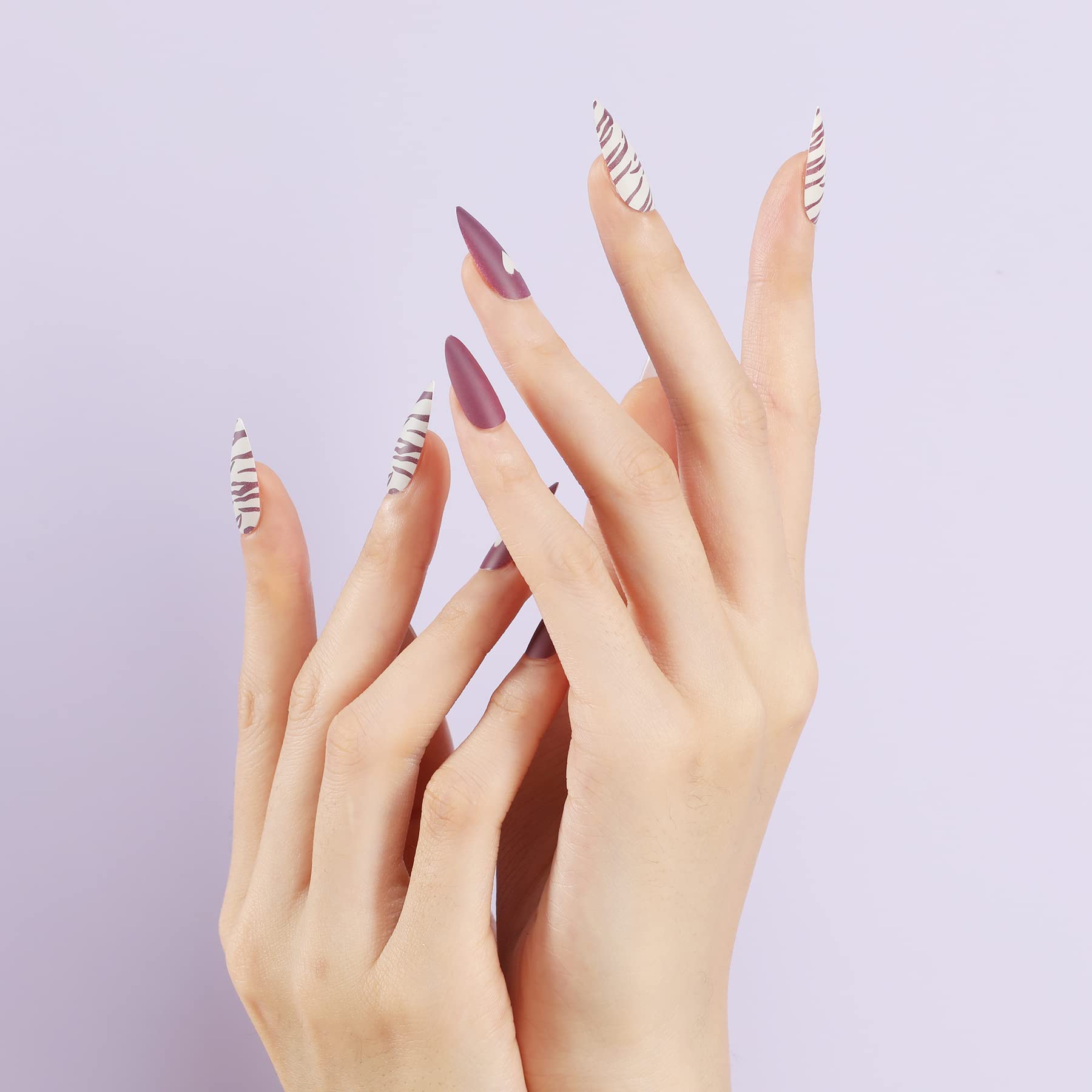 Amazon | ネイルチップ 24枚入 [不器用さんもできる] ファッション 3D