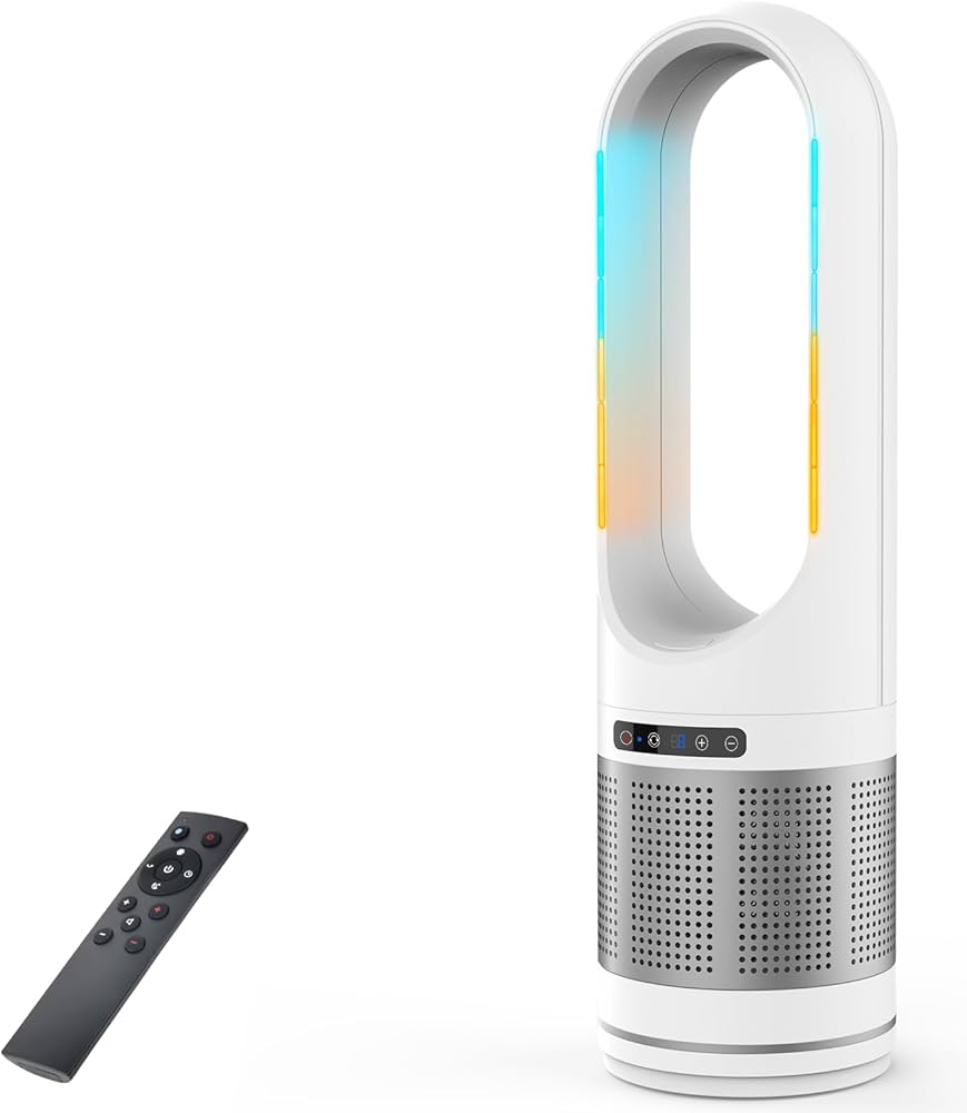 Amazon | 【2025最新空気浄化・羽無し・冷暖兼用】タワーファン