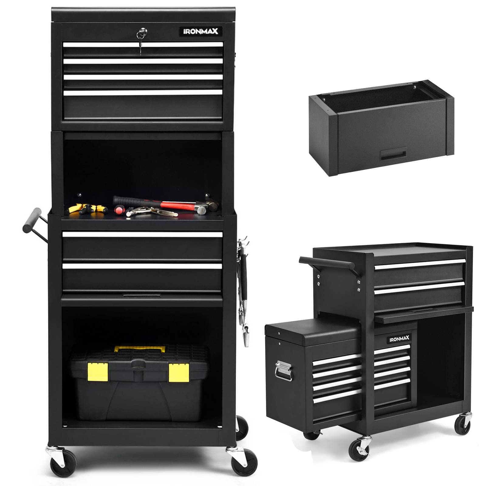 Amazon.com: IRONMAX 6-Drawer Tool Cabinet on Wheels, Lockable 3 in