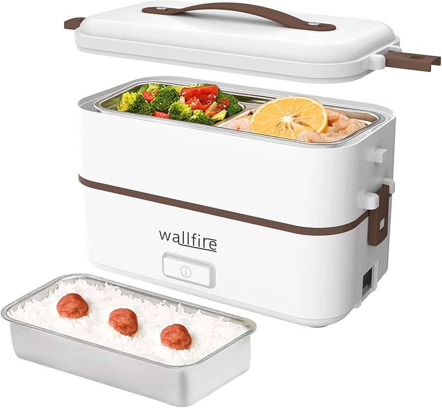 Amazon | Wallfire 2段式 超高速弁当箱炊飯器 おかずとお米同時料理