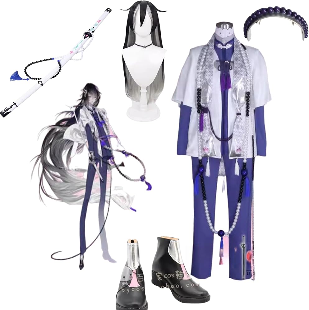 Amazon.co.jp: 刀剣乱舞 数珠丸恒次 正装 コスプレ衣装(ウィッグ 靴