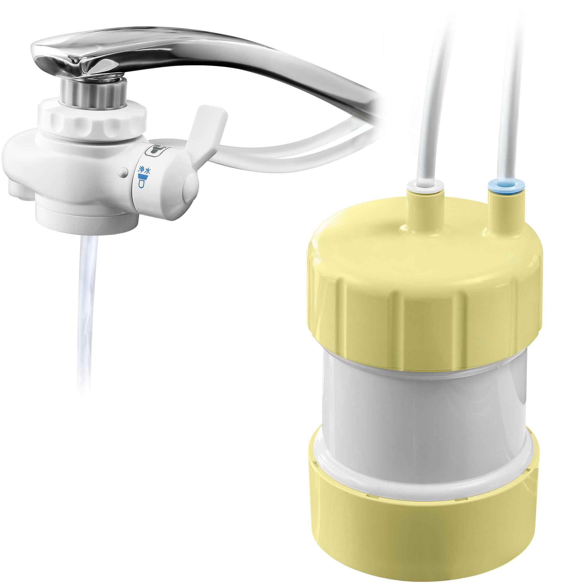Amazon｜浄水器GOQURIA イエロー／ホワイト 2年間カートリッジ交換不要