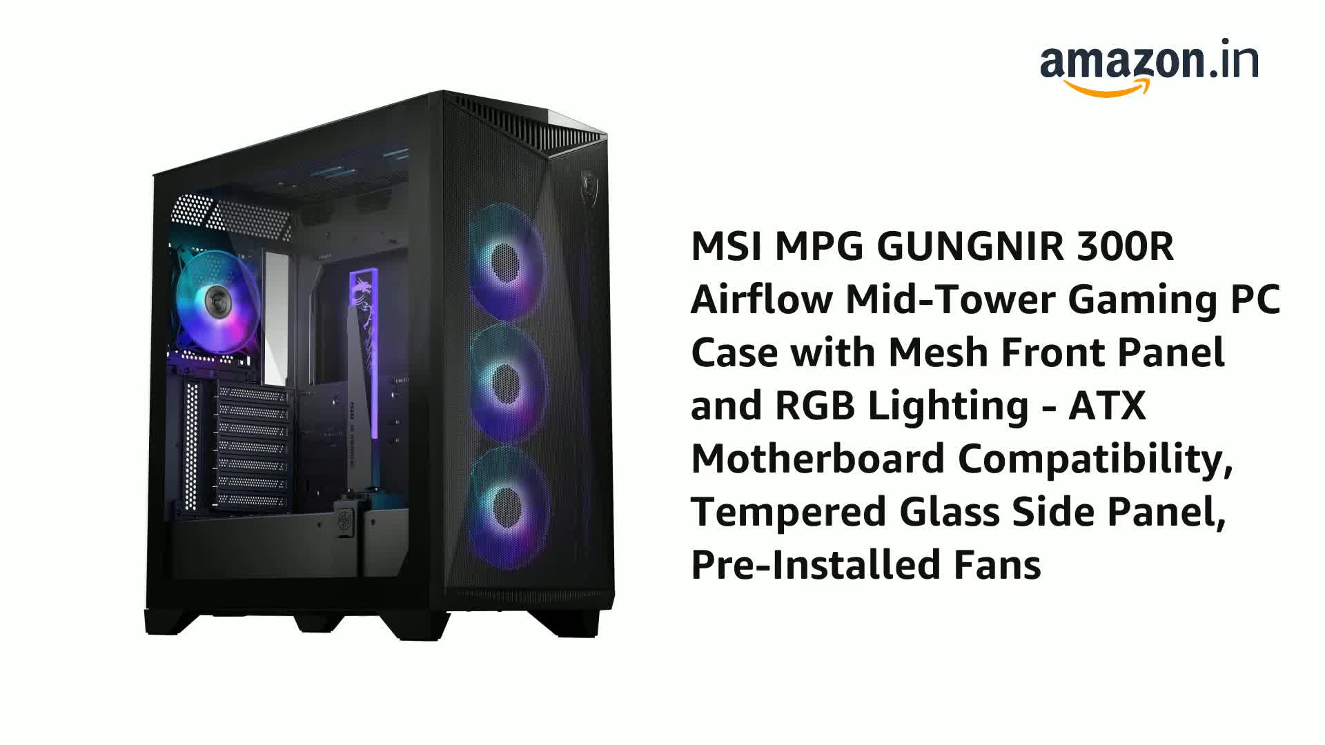 Amazon.in: Buy MSI MPG GUNGNIR 300R Airflow Mid-Tower Gaming PC