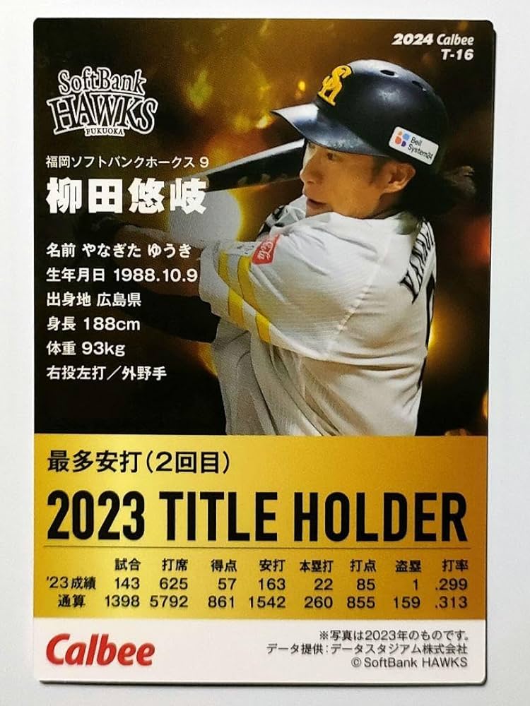 Amazon.co.jp: 柳田悠岐 福岡ソフトバンクホークス 最多安打カード