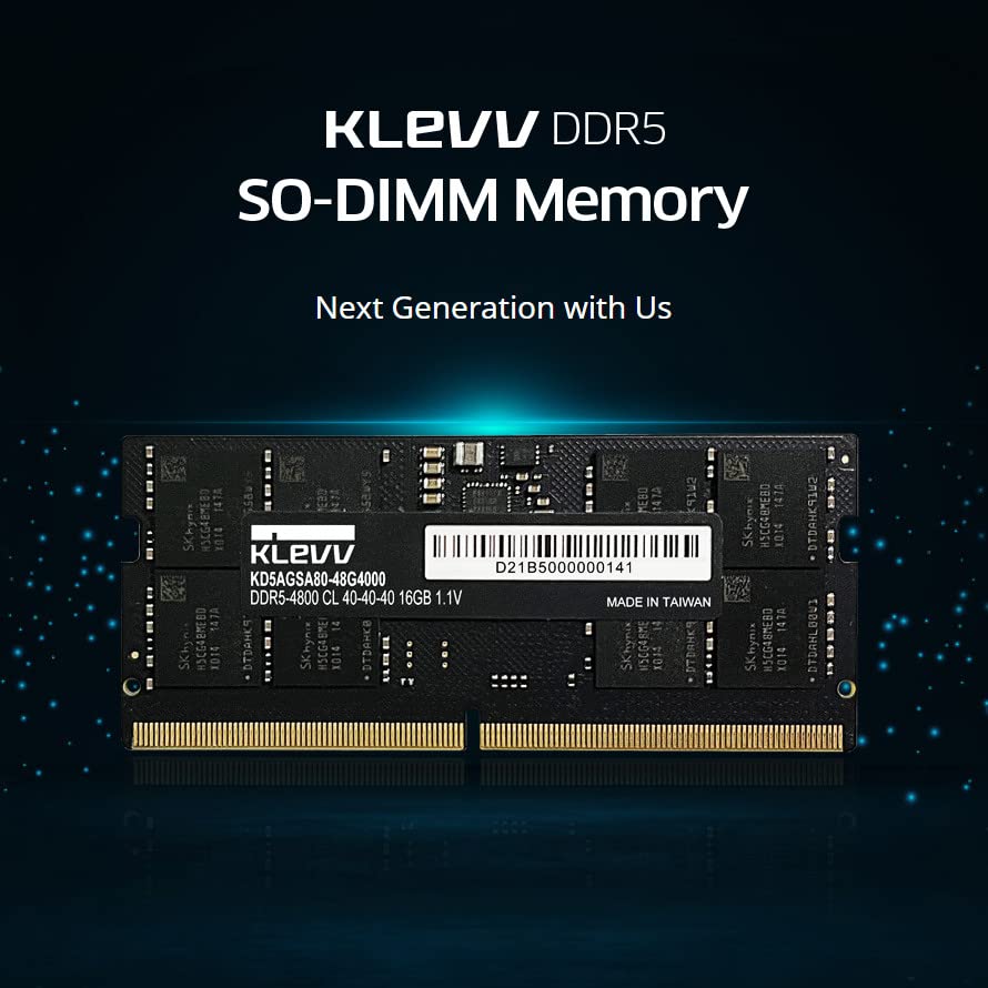 KLEVV DDR5 RAM 32GB 5600MHz 2 x 16GB SODIMM Memory 262-Pin 1.1V