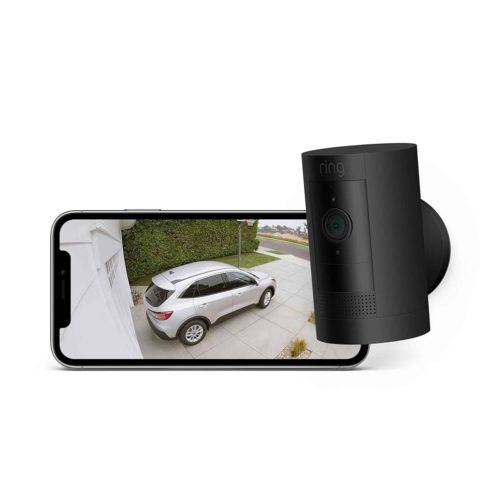 Ring Stick Up Cam Battery ブラック - 屋内外用充電式カメラで外出先