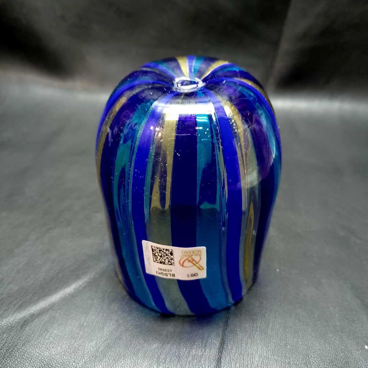 Amazon.co.jp: MURANO ITALY ムラノ ブルー ライン グラス ヴェネチア