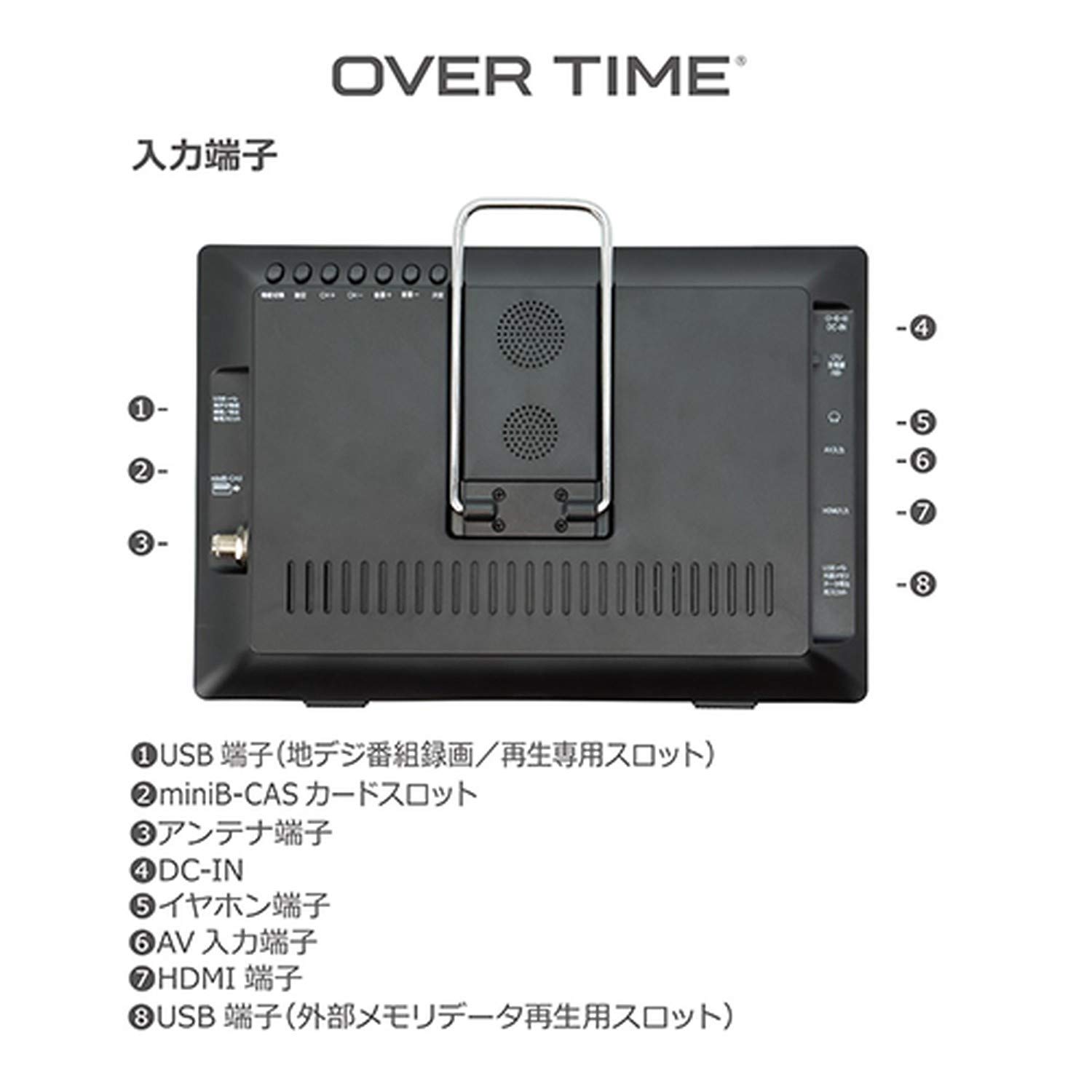 Amazon | OVERTIME 9インチ録画機能付きポータブルTV OT-PT09TE