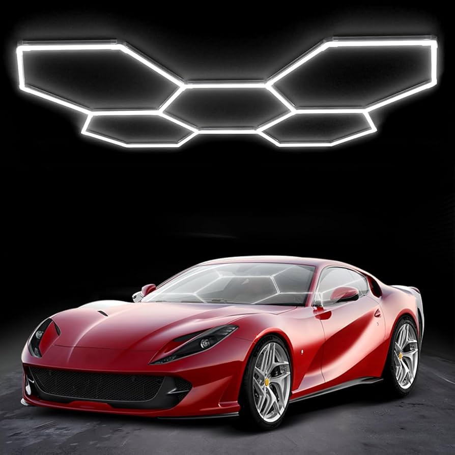 Amazon.co.jp: LEDガレージライト 六角形ガレージランプ ハニカム