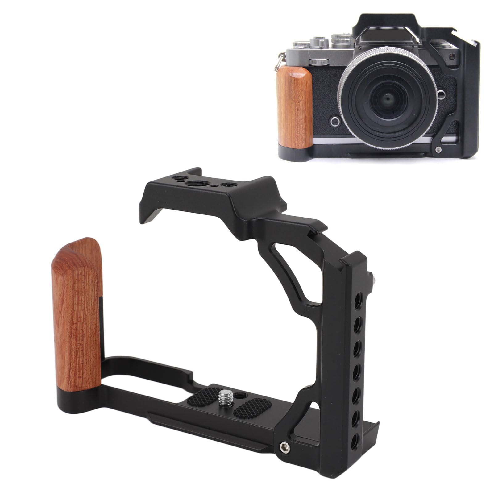 Amazon.co.jp: ZFC用カメラケージ、木製ハンドグリップ付き
