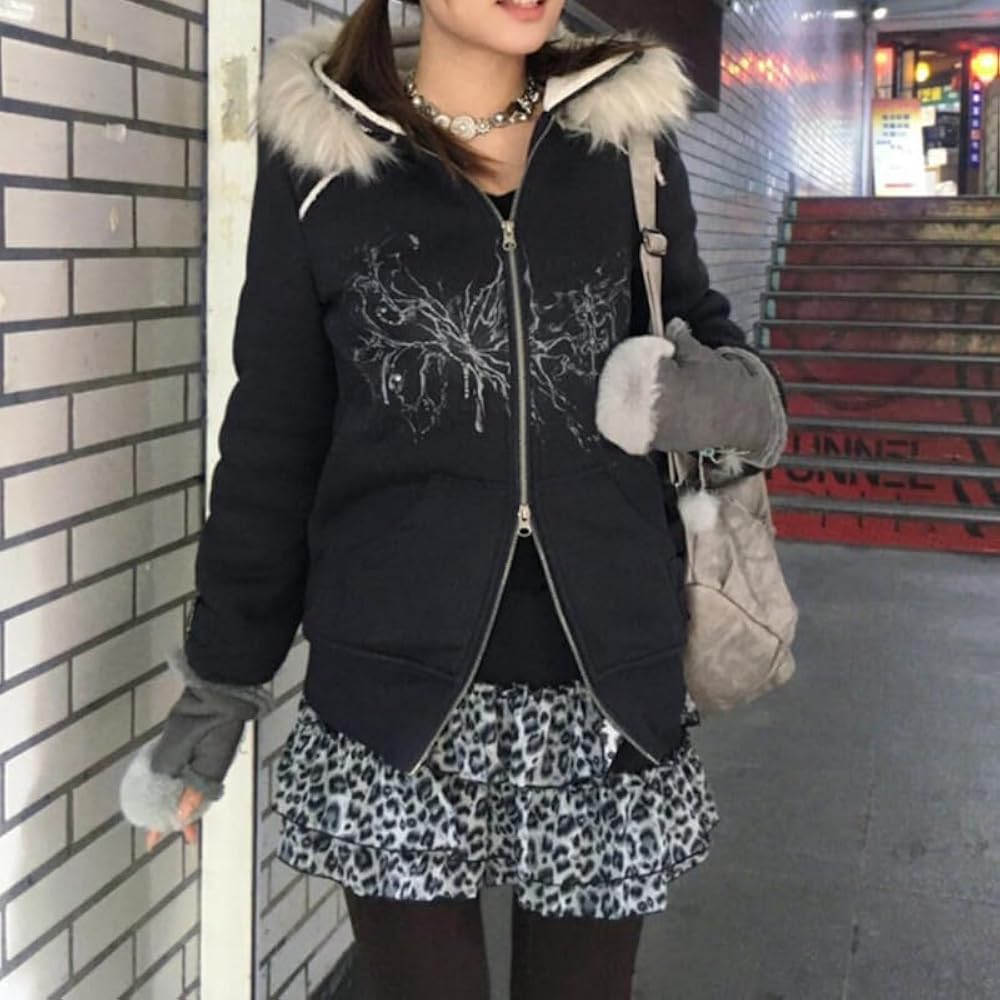 ジャケット・アウター archive grunge fur gimmick coat BLK y2k