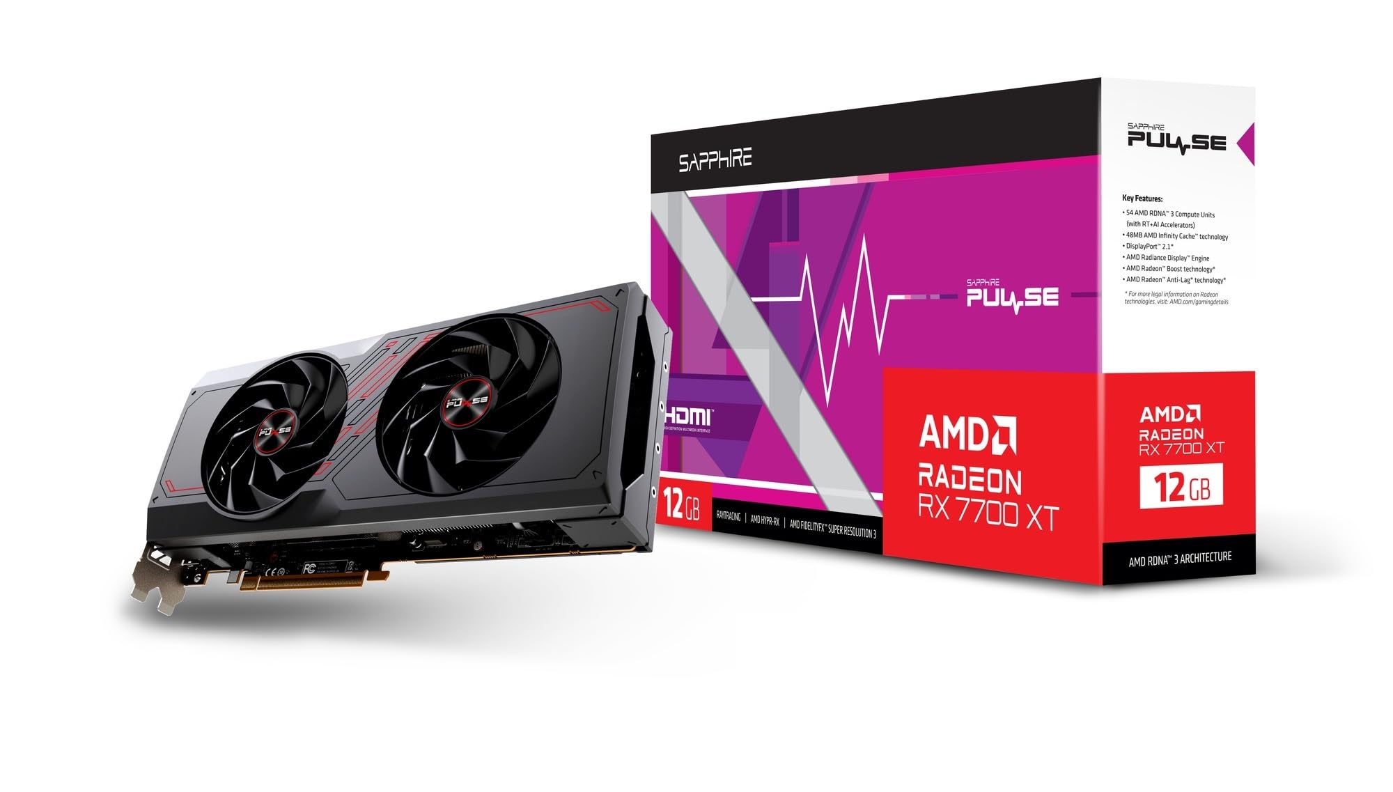 Amazon | SAPPHIRE PULSE Radeon RX 7700 XT GAMING 12GB GDDR6 2