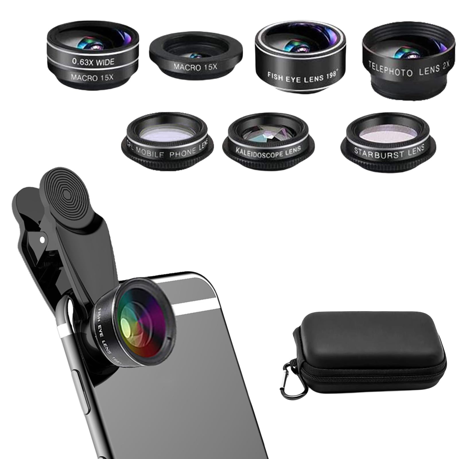 Amazon.co.jp: 7in1スマホ用レンズキット 携帯レンズキット 魚眼レンズ