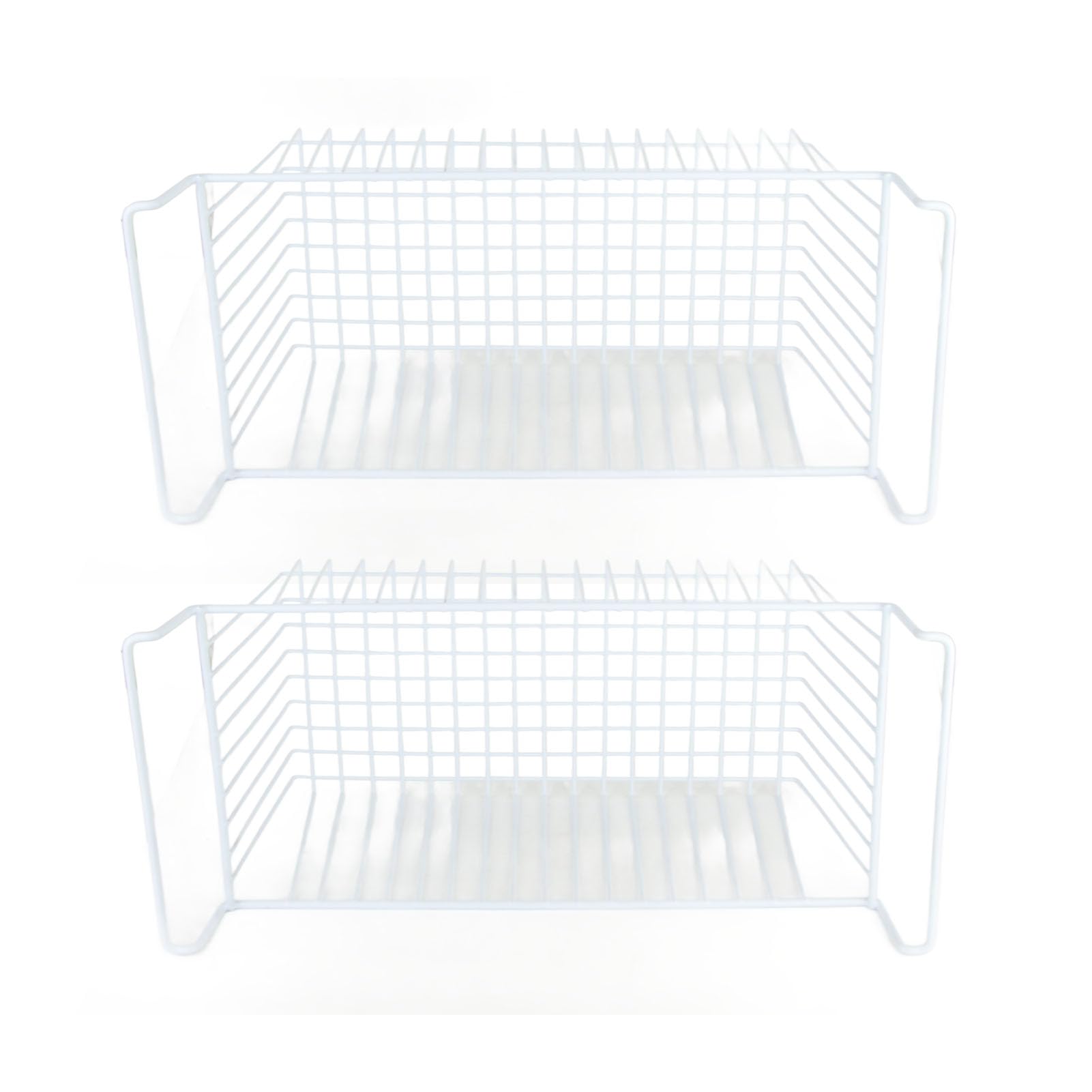 Amazon.co.jp: ワイヤー収納バスケット 2個セット 冷蔵庫・冷凍庫用