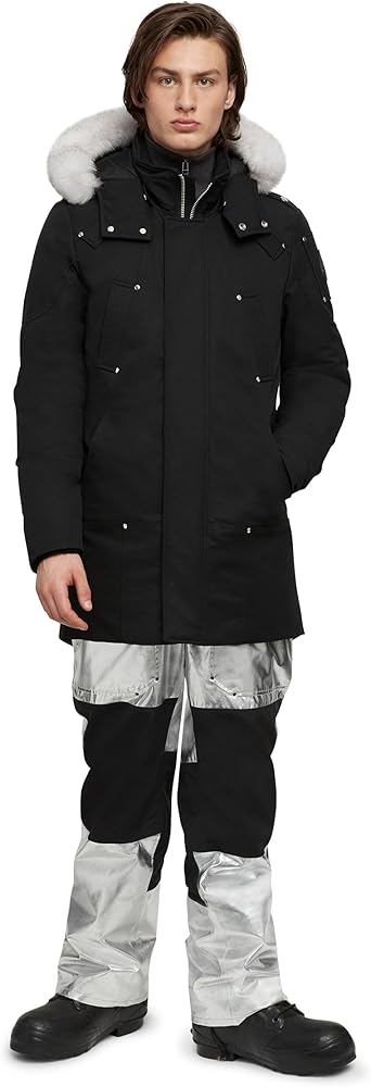 Moose Knuckles Men's Original Stirling Parka Shearling, Black with