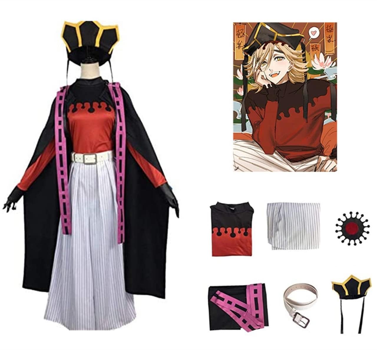 Amazon.co.jp: 鬼滅の刃 童磨（どうま）コスプレ衣装 上弦の弐 風