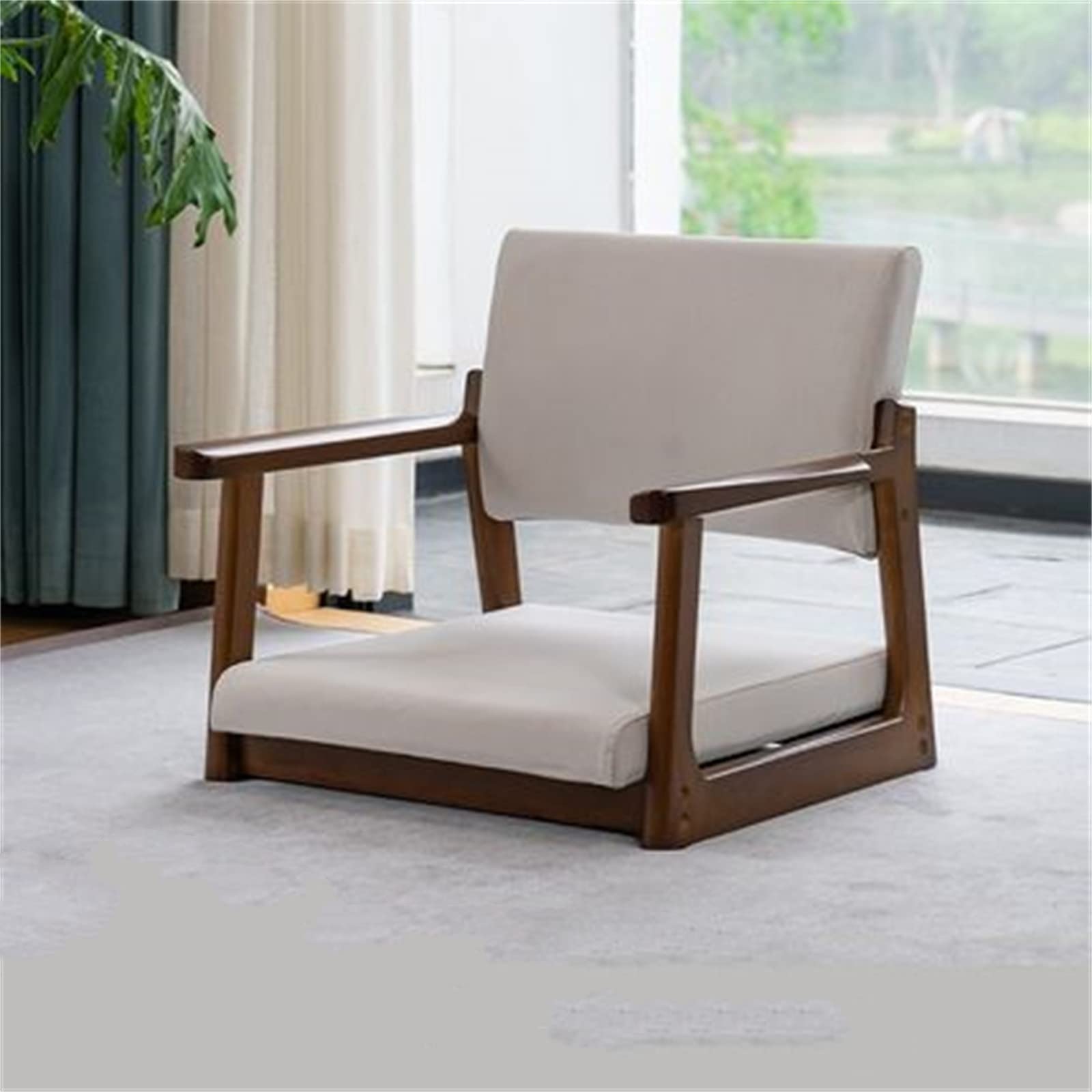 Amazon｜和室用 座椅子 畳の座席の背もたれの固体木の怠惰な床の足の