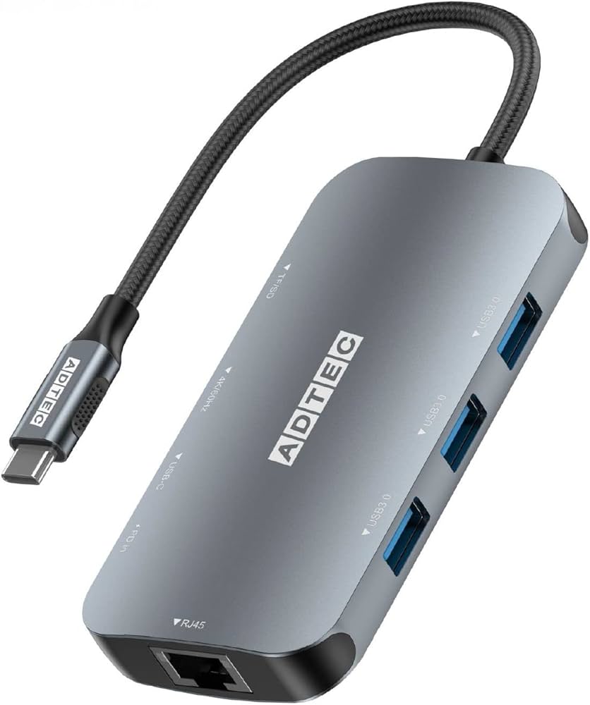 Amazon | アドテック 9-in-1 USB-C HUB ドッキングステーション PD100W