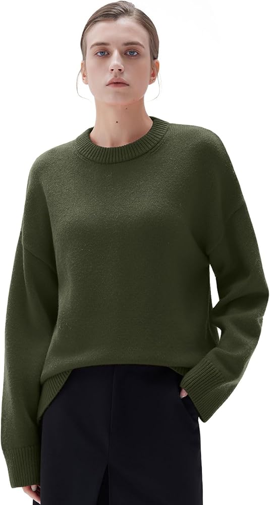 SUUKSESS Cashmere Women Oversized Long Sleeve Pullover Sweater
