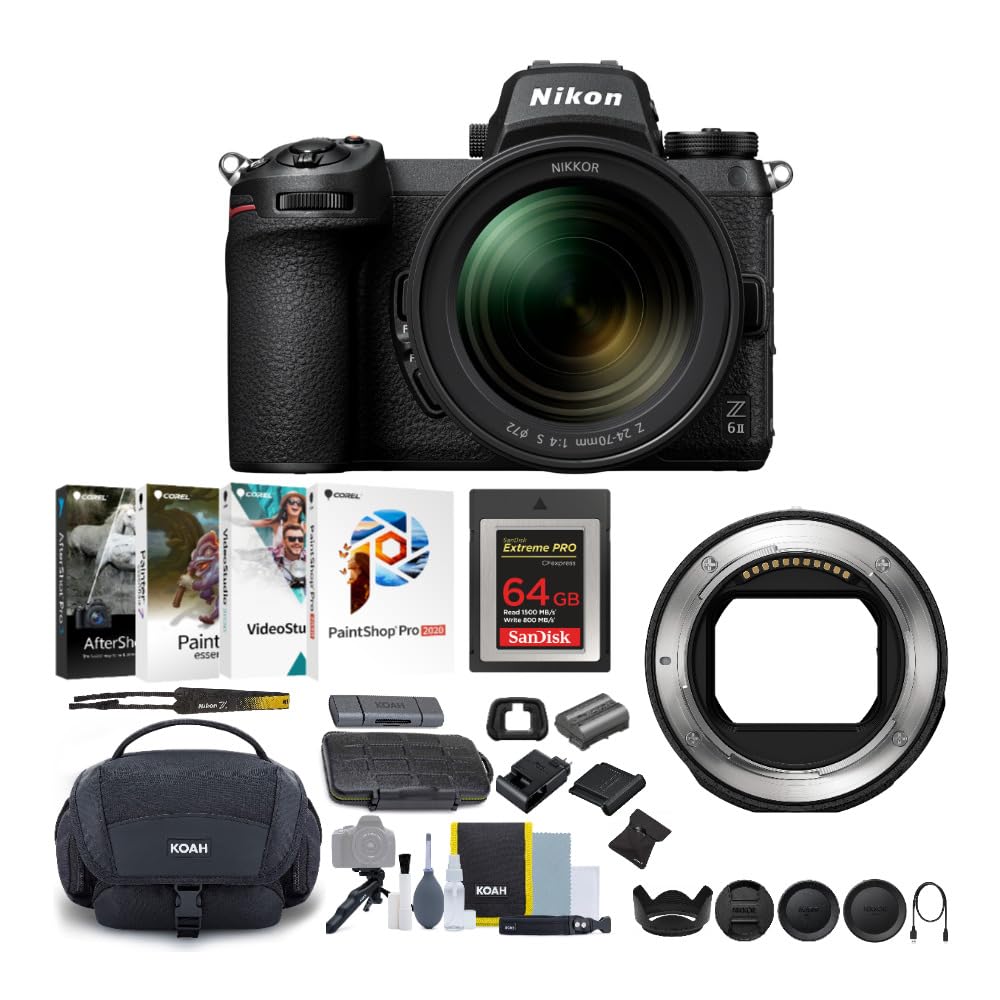 Amazon.com : Nikon Z 6II FX-Format Mirrorless with 24-70 Lens, FTZ