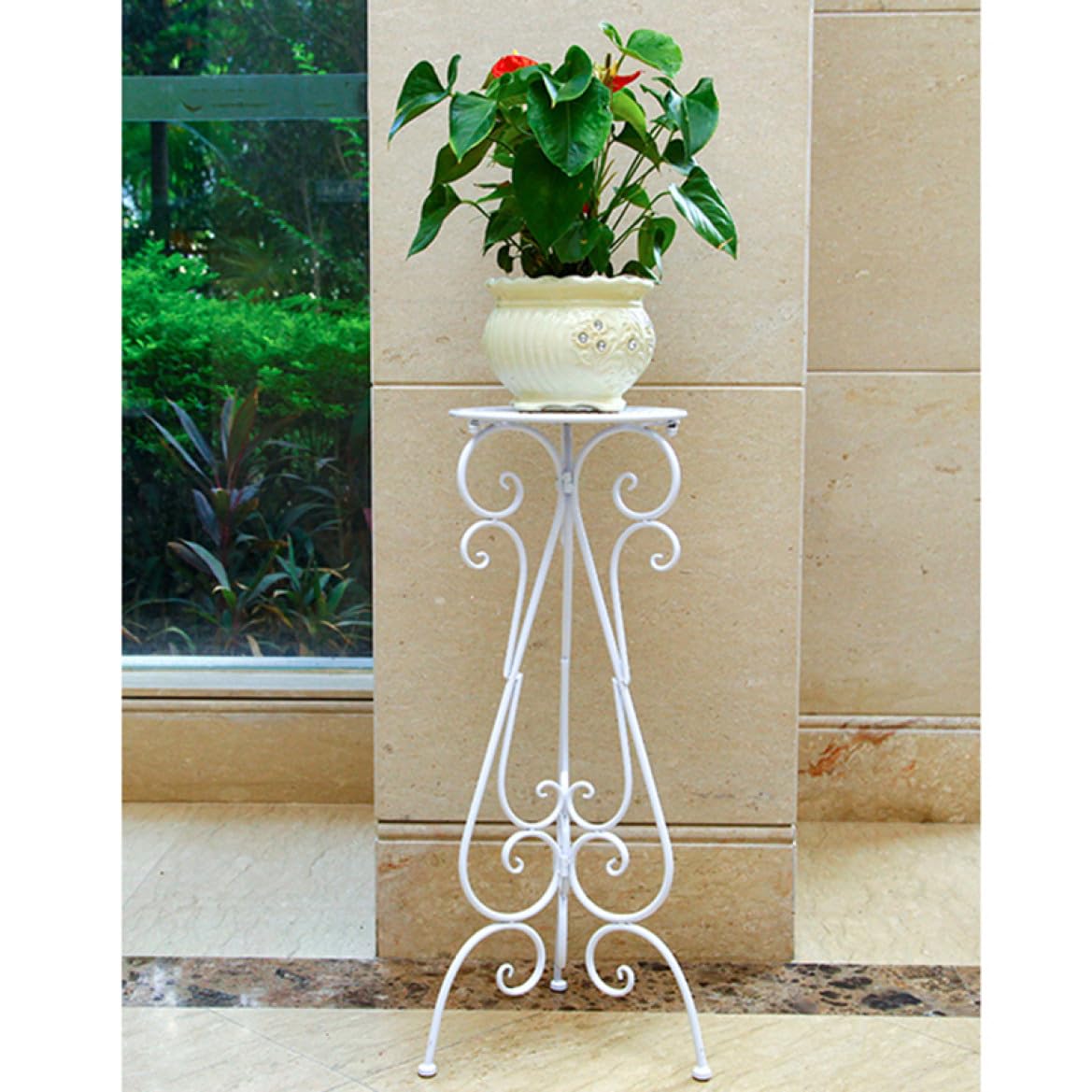 Amazon.co.jp: フラワースタンド アイアンアンティーク風 玄関 花台