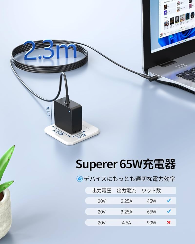 Amazon.co.jp: Dynabook用 充電器【Type-Cと丸型5.5×2.5mm の両方に