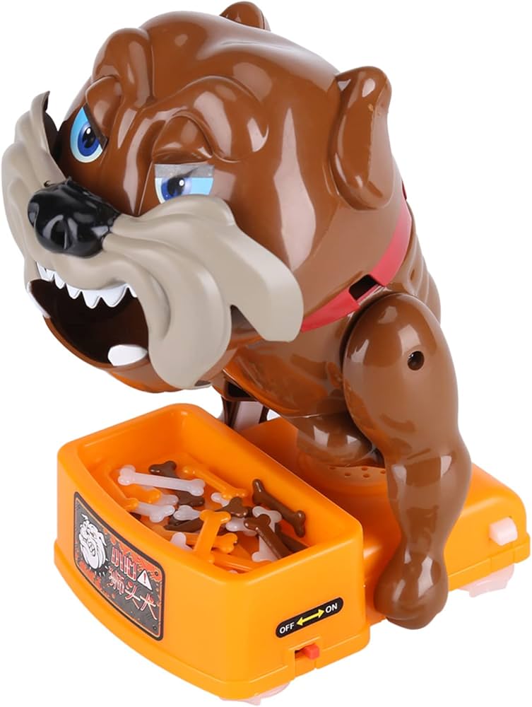 Dog Toy, Bulldog ABS Plastic Bad Dog Game Caution Tricky Toy Flake