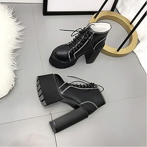 Amazon | [cnstone] 15CM 厚底 ショートブーツ ブーティ 太ヒール