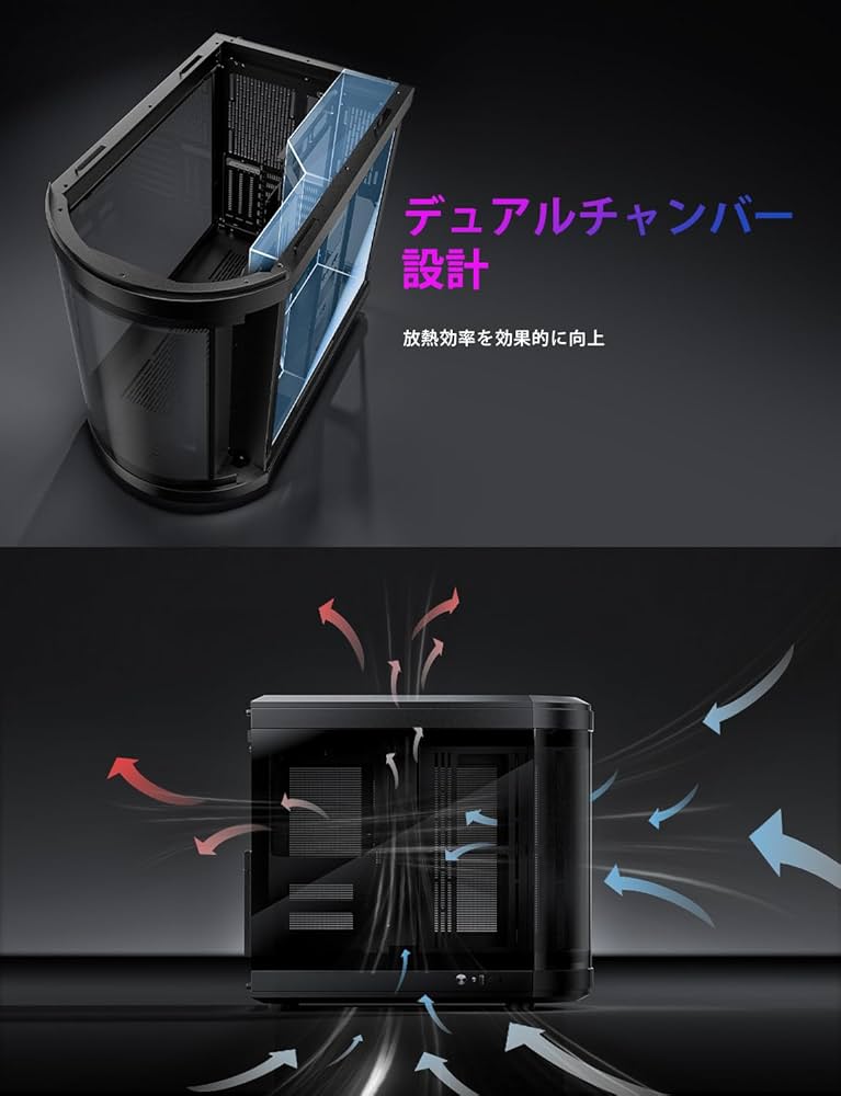 Amazon.co.jp: AsiaHorse ATX PCケース ミドルタワー デュアル