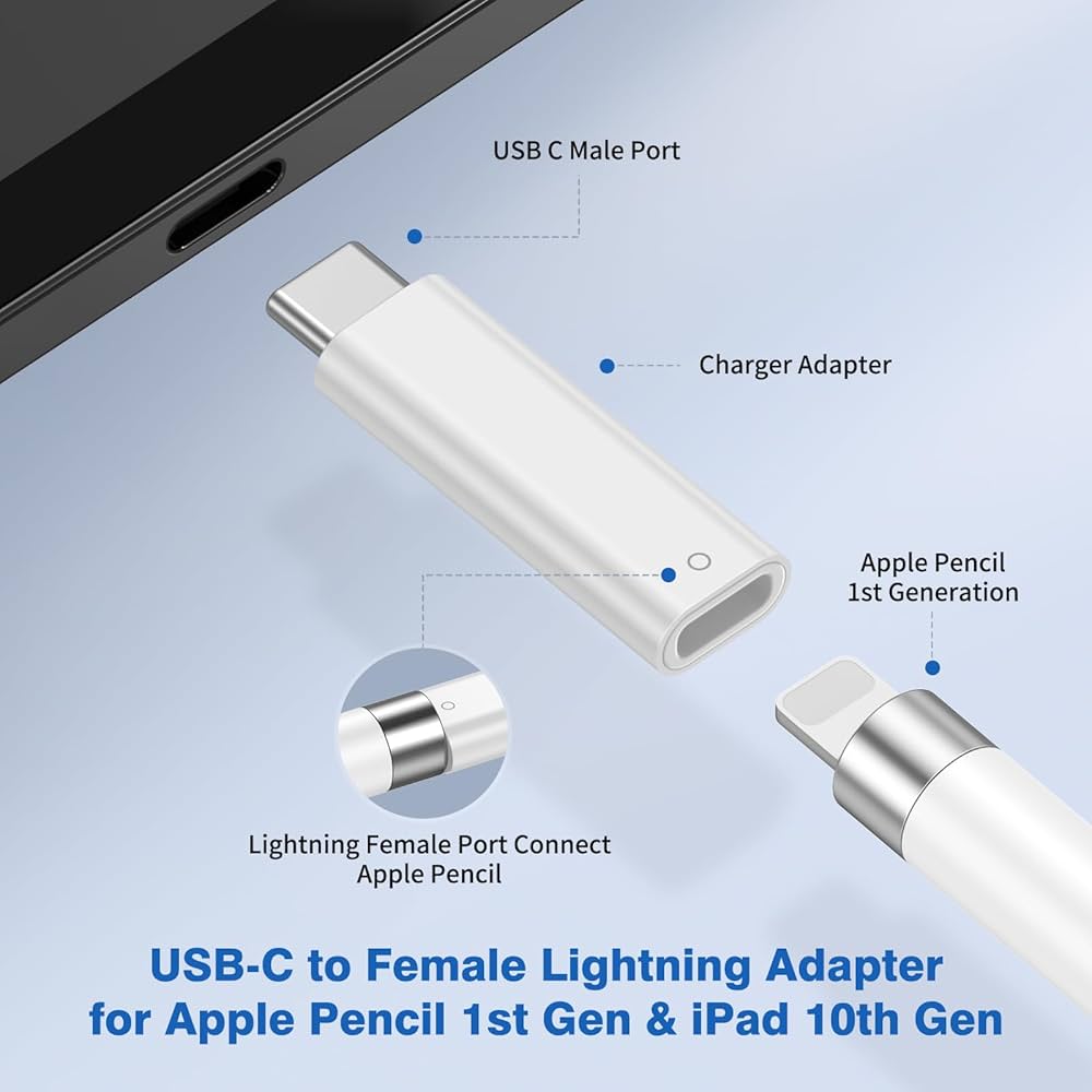 usb c adapter for Apple Pencil 1st generation, charging adapter