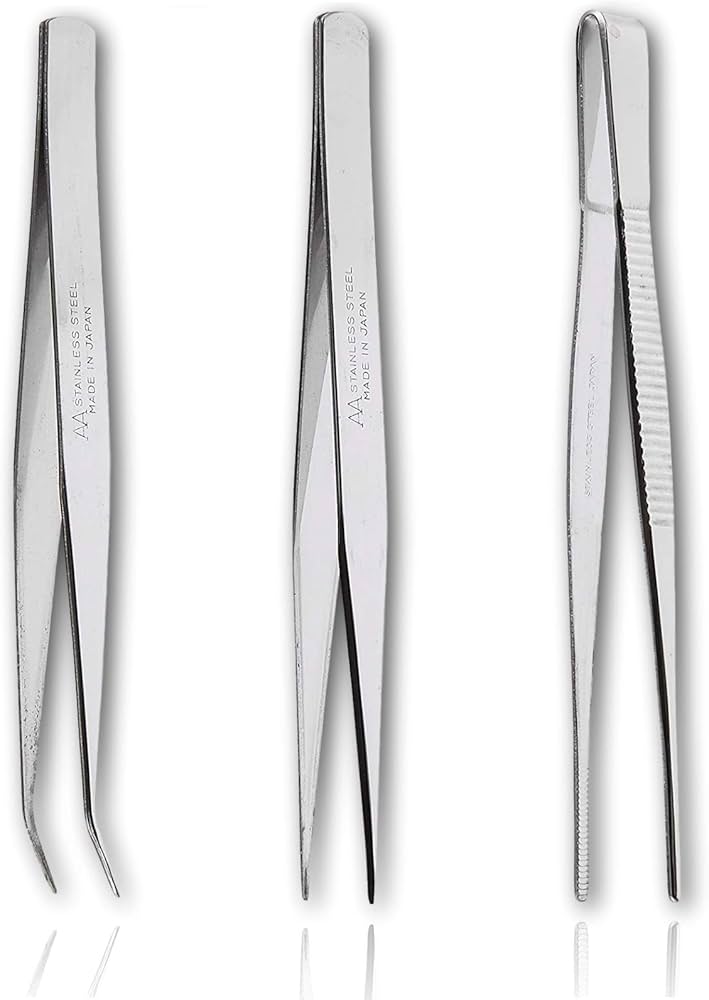 Amazon | アネックス(ANEX) ピンセット ステンレス製 ケース付 3本組
