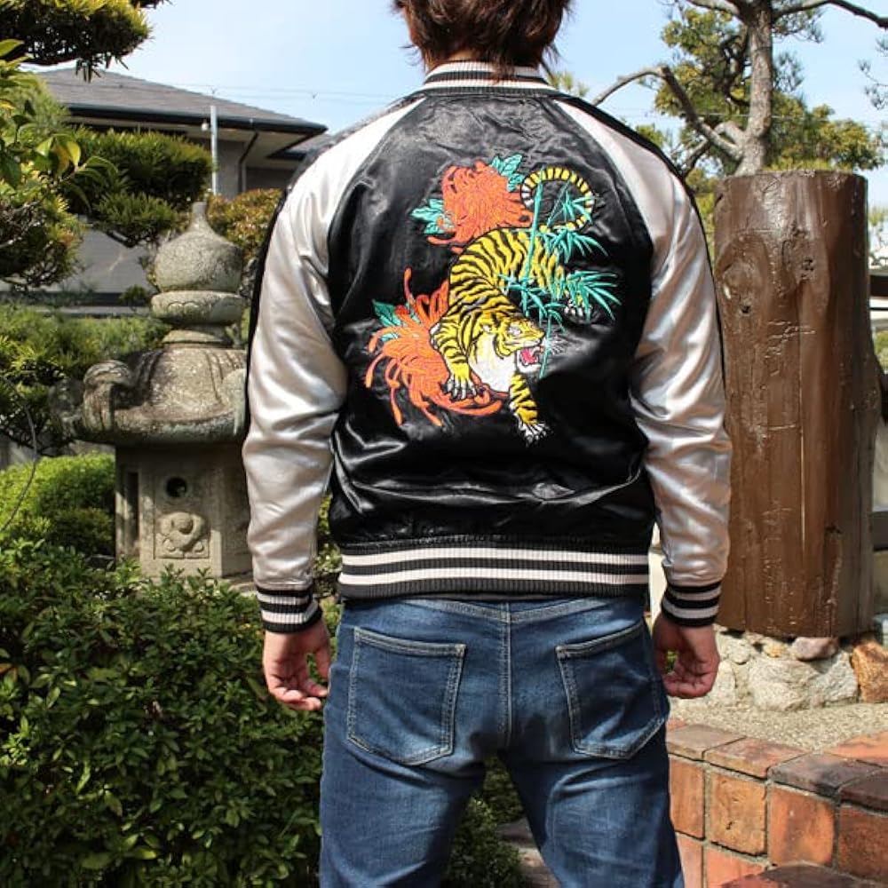 Amazon | スカジャン【YHSKJ23301-1】スカジャン メンズ 和柄刺繍