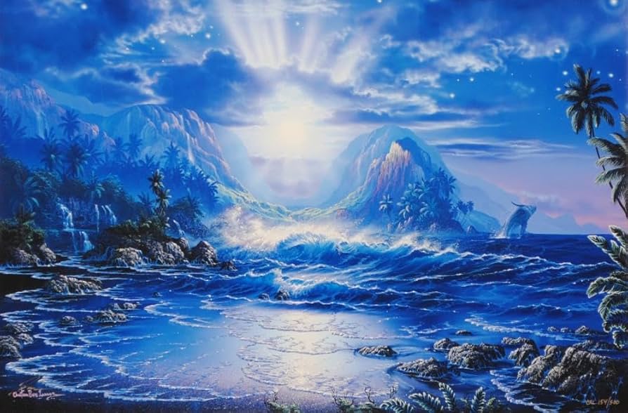 Amazon.co.jp: クリスチャン・リース・ラッセン セレニティ 海 絵画