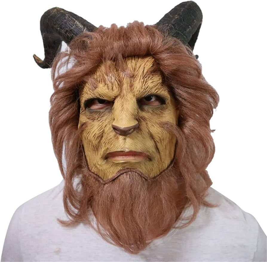 Amazon.co.jp: 美女と野獣のマスク 仮面 ハロウィン 被り物 コスプレ