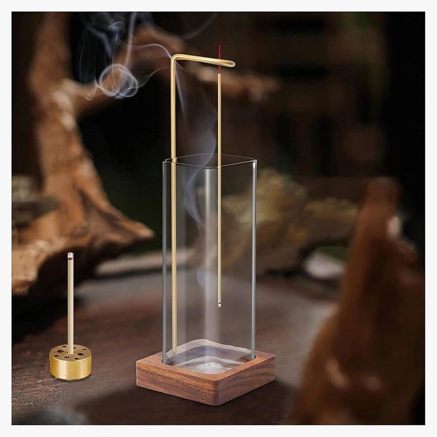 Amazon｜お香立て, お香立て ガラス インセンスホルダー 吊り下げ式 飛