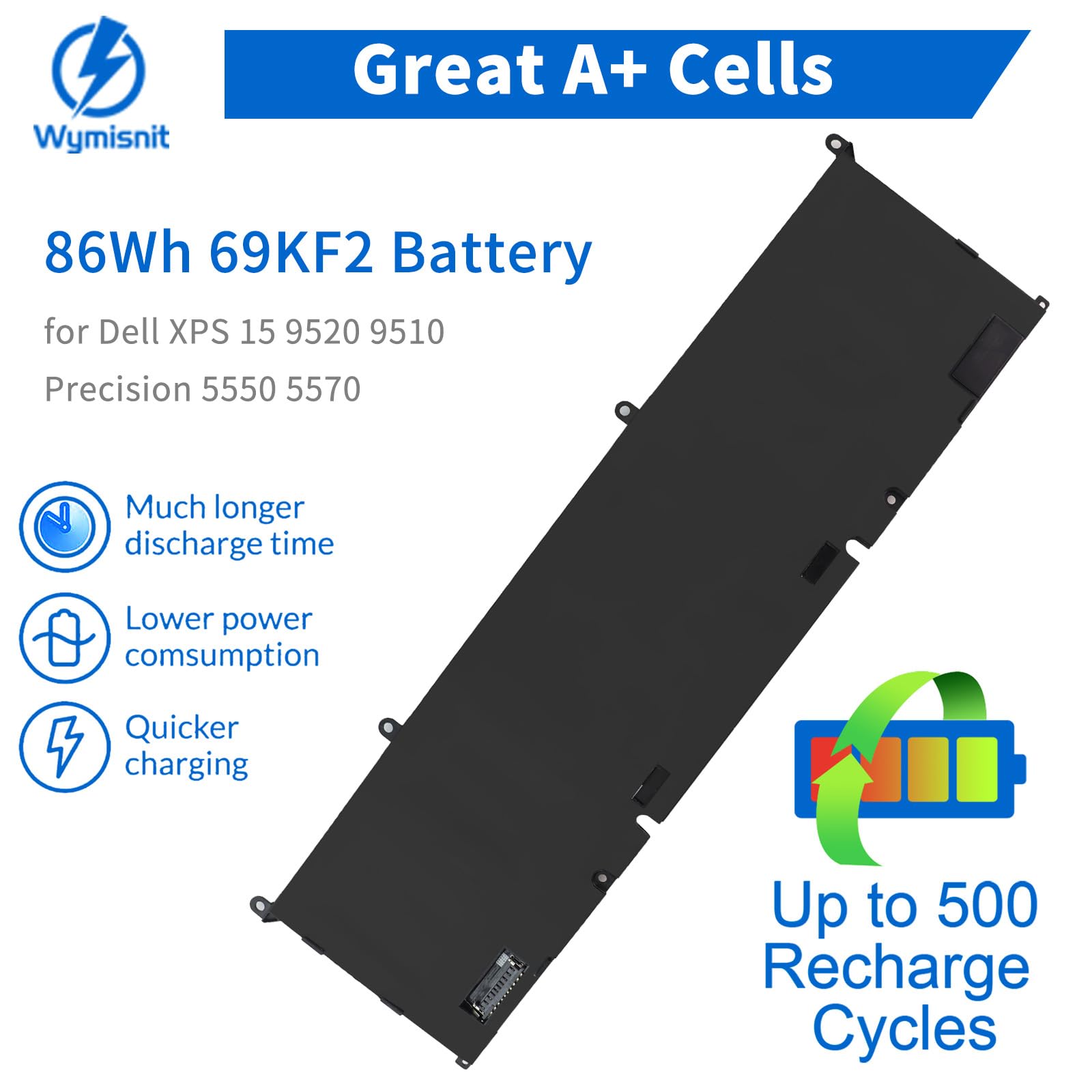 Amazon.com: 86Wh 69KF2 Battery for Dell XPS 15 9500 9510 9520