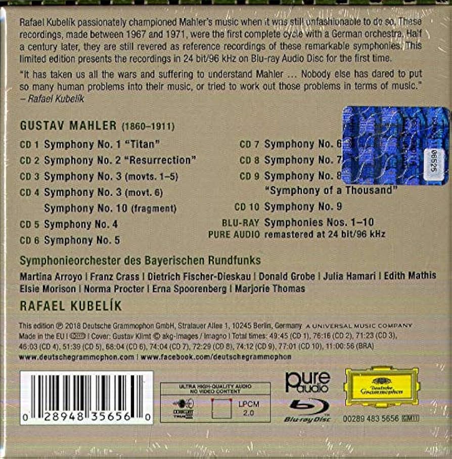 Amazon.co.jp: Rafael Kubelik - Mahler 10 Symphonies [10CD+Bru-ray