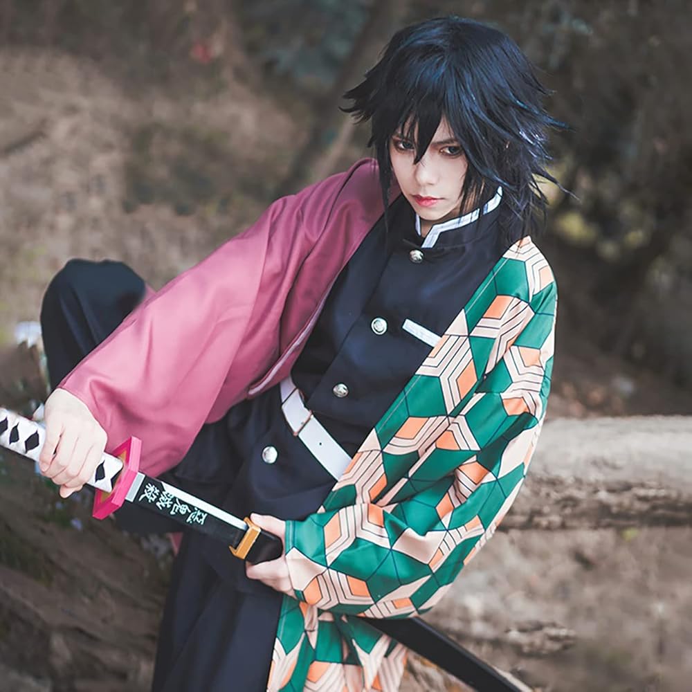 Amazon.co.jp: [milky time] 鬼滅の刃 冨岡 義勇 ウィッグ＋羽織