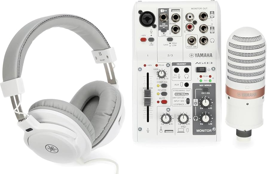 Amazon.com: Yamaha AG03MK2 White Live Streaming Kit with mixer/USB
